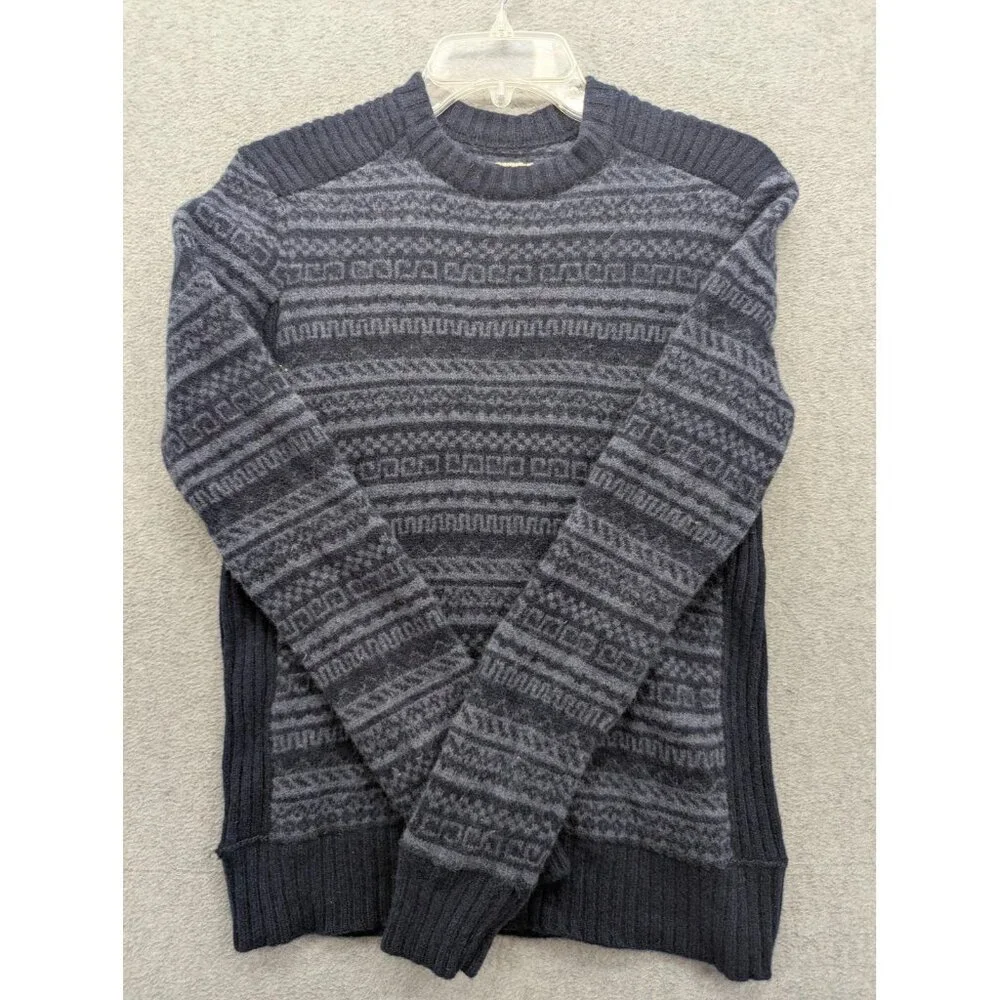 Fossil Sweater Mens Large Patterned Wool Crewneck Pullover Warm Winter Casual